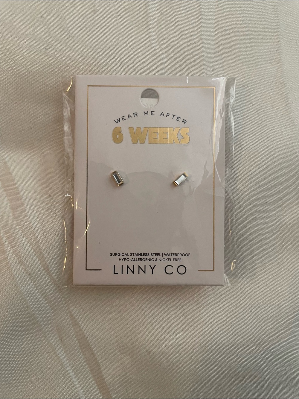 Linny Co Gold Rectangular Stud Earrings - Stainless Steel